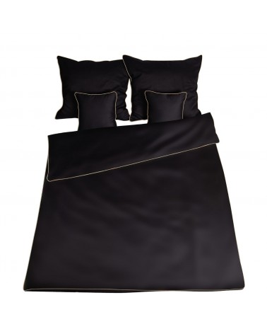Pościel satyna bawełniana 200x220 + 2x70x80 Gold Line czarna Matex