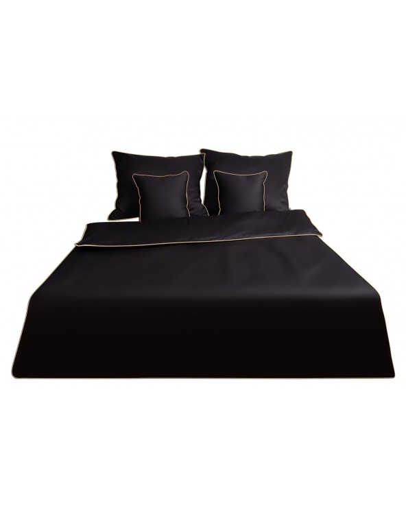 Pościel satyna bawełniana 200x220 + 2x70x80 Gold Line czarna Matex
