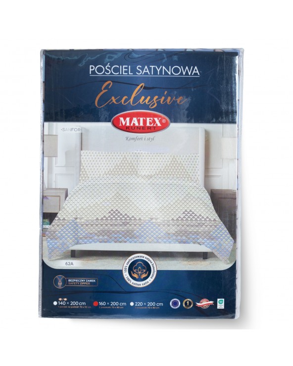 Pościel satyna bawełniana 200x220 + 2x70x80 Exclusive TM0212_62A Matex