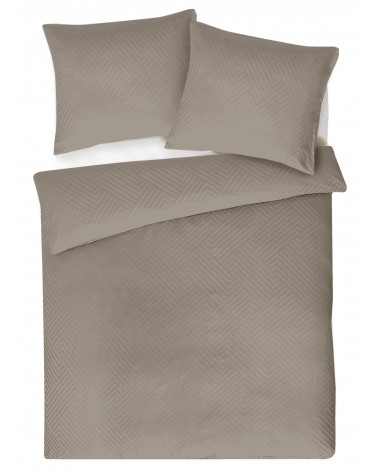Pościel adamaszek 200x220 + 2x70x80 Geometria brązowa Matex