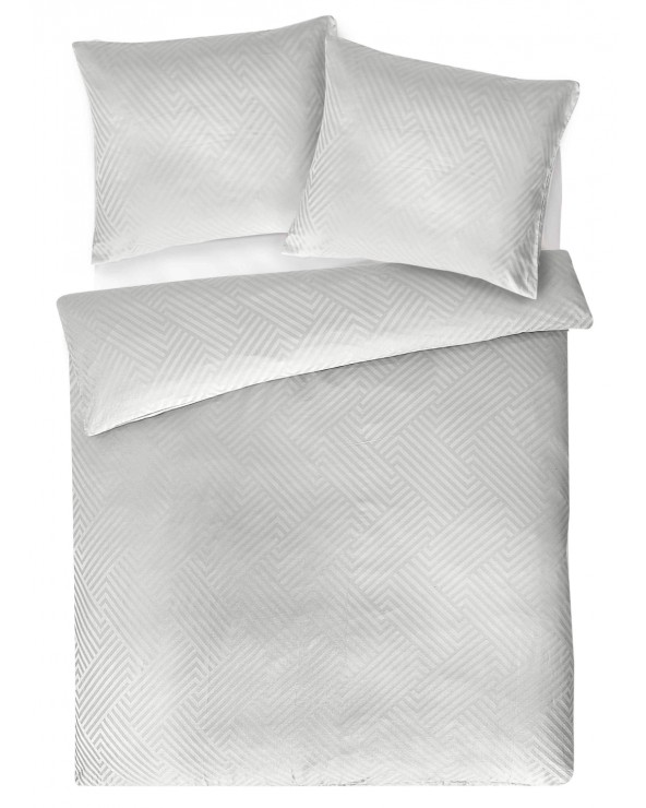Pościel adamaszek 200x220 + 2x70x80 Geometria szara Matex