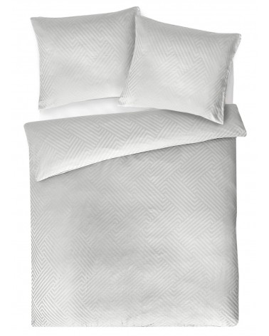 Pościel adamaszek 200x220 + 2x70x80 Geometria szara Matex