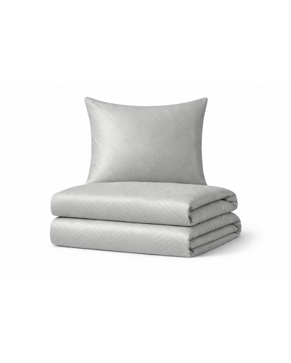 Pościel adamaszek 200x220 + 2x70x80 Geometria szara Matex