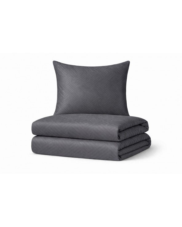 Pościel adamaszek 200x220 + 2x70x80 Geometria grafitowa Matex