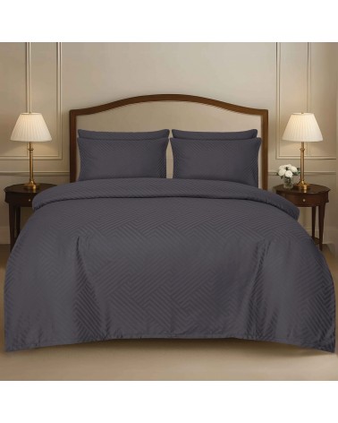 Pościel adamaszek 200x220 + 2x70x80 Geometria grafitowa Matex