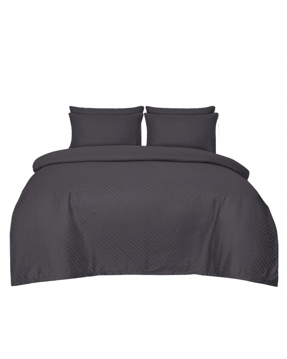 Pościel adamaszek 200x220 + 2x70x80 Geometria grafitowa Matex