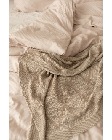 Pościel adamaszek 160x200 + 2x70x80 Geometria beżowa Matex