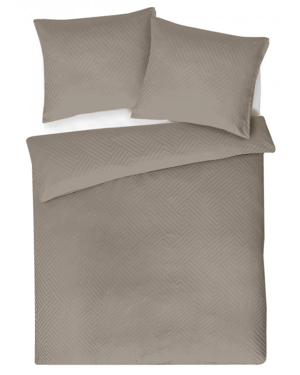 Pościel adamaszek 160x200 + 2x70x80 Geometria brązowa Matex