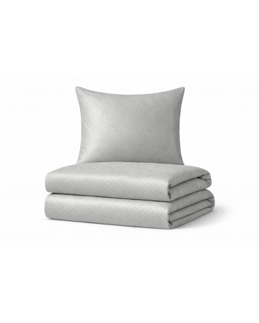 Pościel adamaszek 160x200 + 2x70x80 Geometria szara Matex