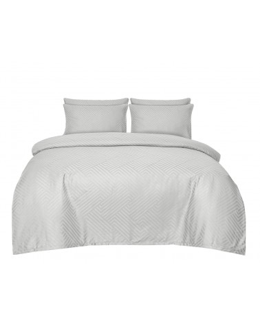 Pościel adamaszek 160x200 + 2x70x80 Geometria szara Matex