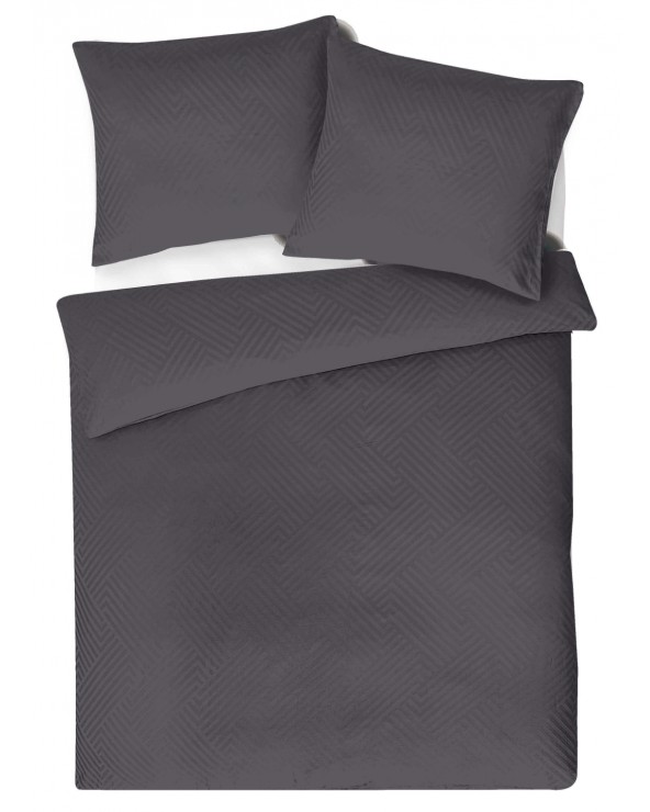 Pościel adamaszek 160x200 + 2x70x80 Geometria grafitowa Matex