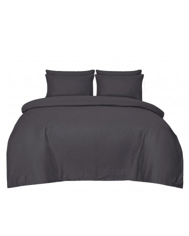 Pościel adamaszek 160x200 + 2x70x80 Geometria grafitowa Matex