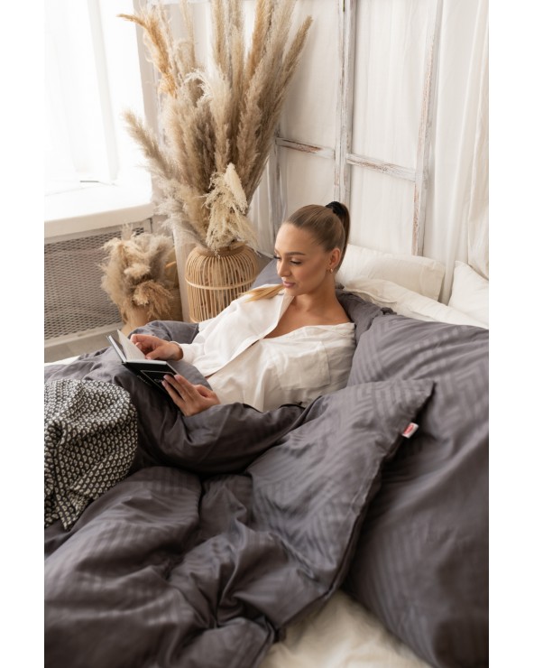 Pościel adamaszek 160x200 + 2x70x80 Geometria grafitowa Matex