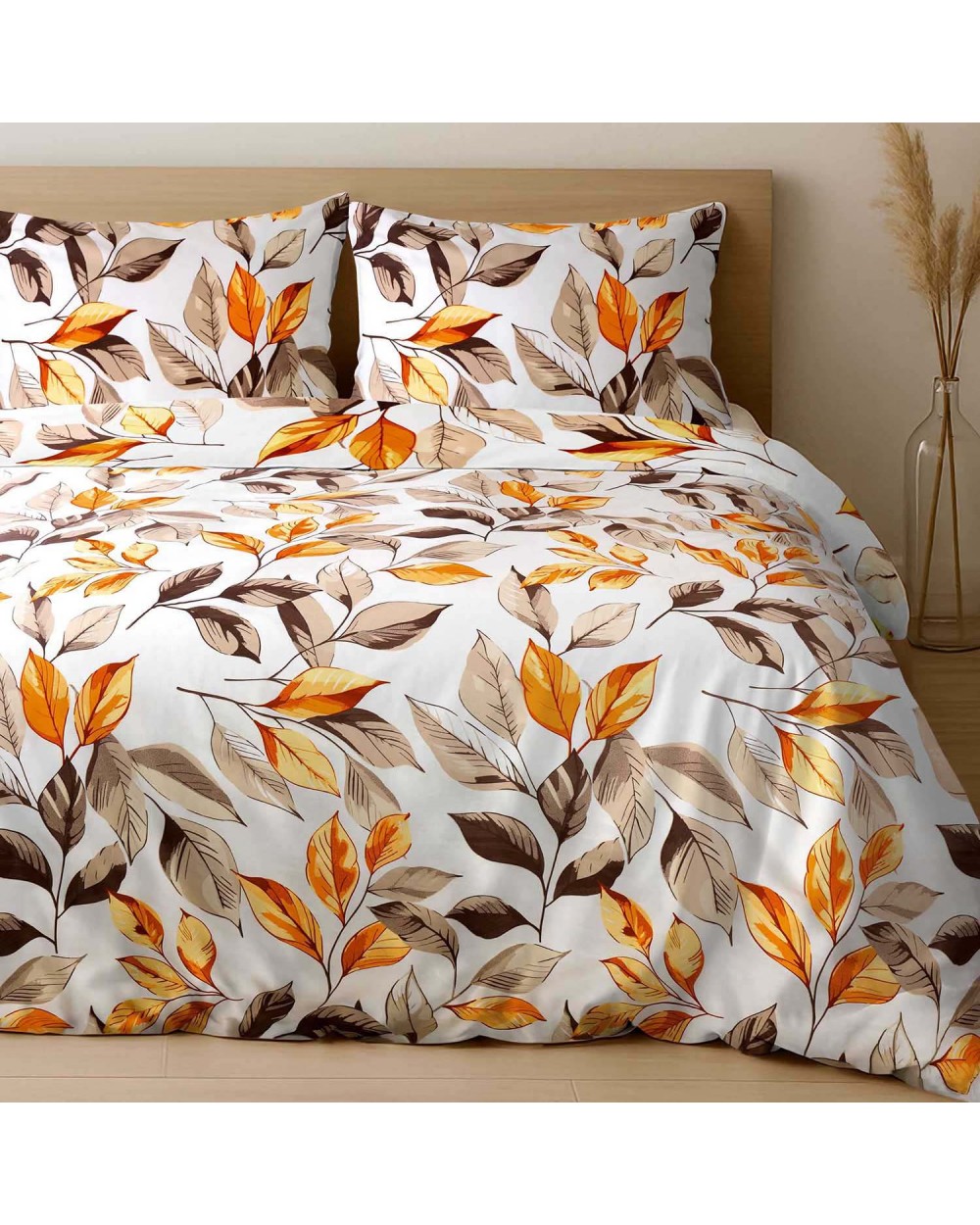 Pościel satyna bawełniana 200x220 + 2x70x80 Leaves EXCLUSIVE Darymex 