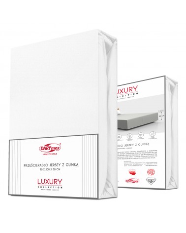 Prześcieradło wysokie elastan 160x200x30 z gumką białe Darymex
