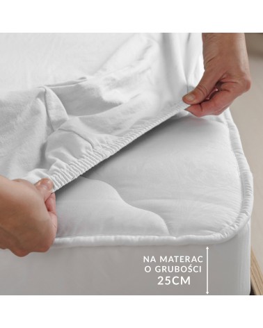 Prześcieradło wysokie elastan 160x200x30 z gumką białe Darymex