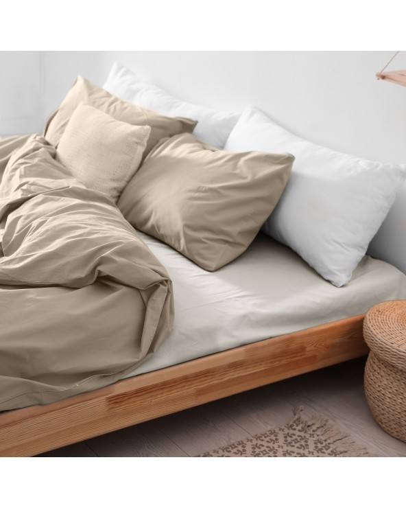 Prześcieradło flanela bawełniana 120x200x20 z gumką ecru Darymex