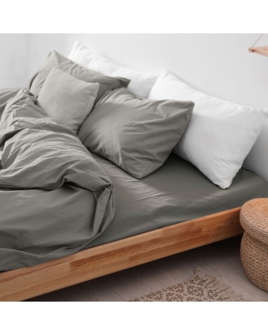 Prześcieradło flanela bawełniana 120x200x20 z gumką szare Darymex