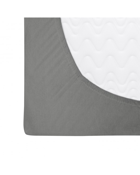 Prześcieradło flanela bawełniana 120x200x20 z gumką szare Darymex