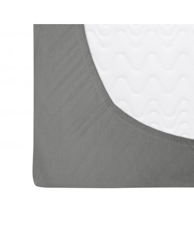 Prześcieradło flanela bawełniana 120x200x20 z gumką szare Darymex