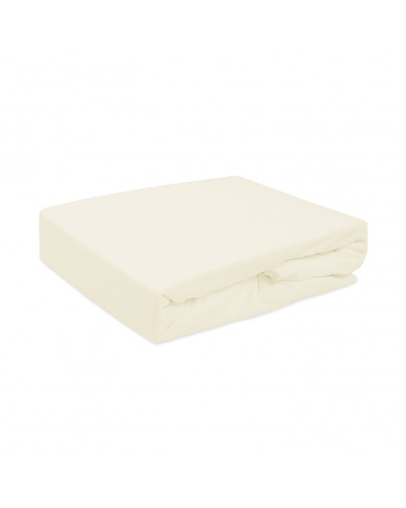 Prześcieradło bawełna frotte Premium 220x200x20 z gumką jasnobeżowe Darymex