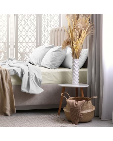 Prześcieradło bawełna frotte Premium 220x200x20 z gumką jasnobeżowe Darymex