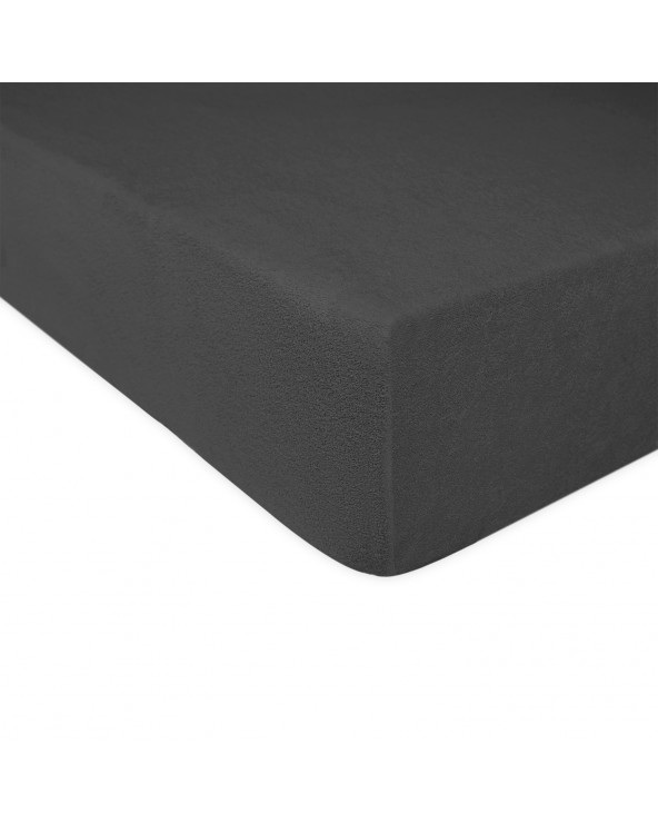 Prześcieradło bawełna frotte Premium 180x200x20 z gumką antracytowe Darymex