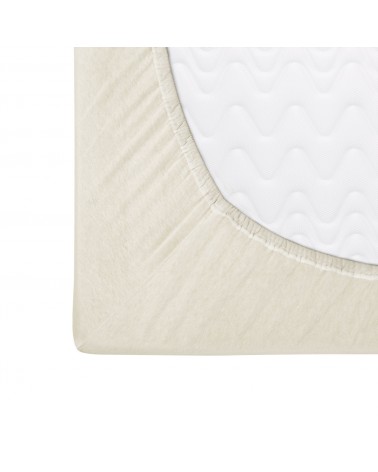 Prześcieradło bawełna jersey Premium 220x200x20 z gumką jasnobeżowe Darymex