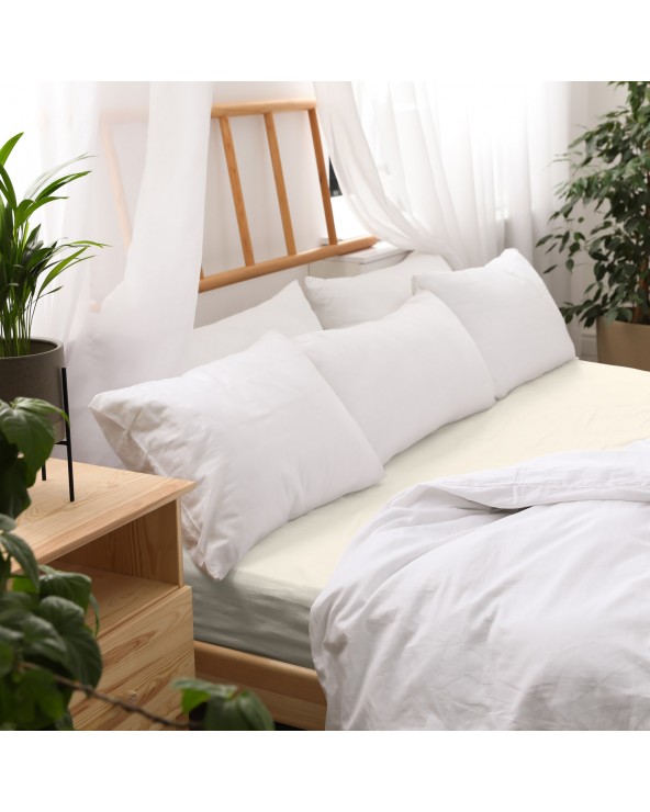 Prześcieradło bawełna jersey Premium 220x200x20 z gumką jasnobeżowe Darymex