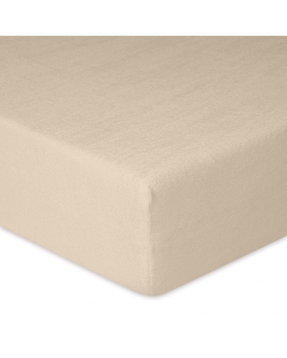 Wysokie prześcieradło bawełna frotte 120x200x30 z gumką beżowe Premium Matex