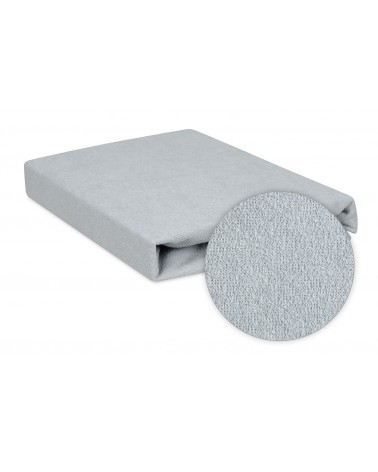 Wysokie prześcieradło bawełna frotte 140x200x30 z gumką popielate Premium Matex