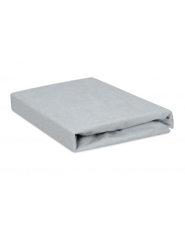 Wysokie prześcieradło bawełna frotte 160x200x30 z gumką popielate Premium Matex