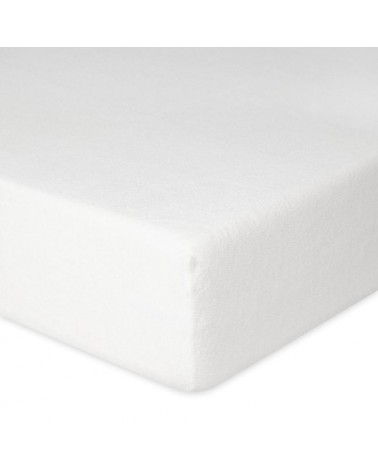 Wysokie prześcieradło bawełna frotte 180x200x30 z gumką białe Premium Matex