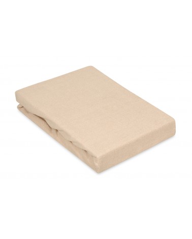 Wysokie prześcieradło bawełna frotte 180x200x30 z gumką beżowe Premium Matex