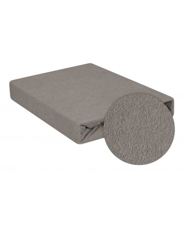 Wysokie prześcieradło bawełna frotte 180x200x30 z gumką antracytowe Premium Matex