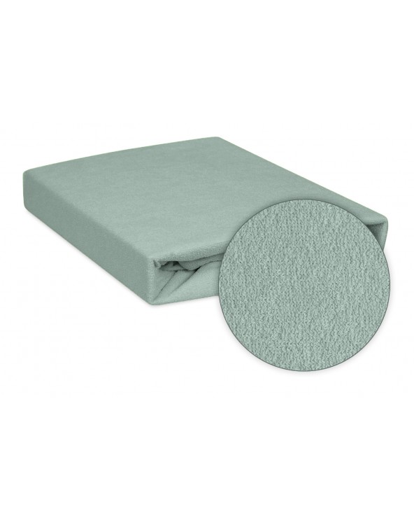 Prześcieradło bawełna frotte 200x220x20 z gumką miętowe Premium Matex