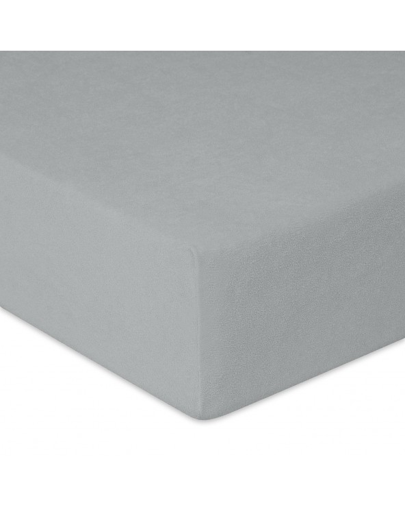 Wysokie prześcieradło bawełna frotte 200x220x30 z gumką popielate Premium Matex