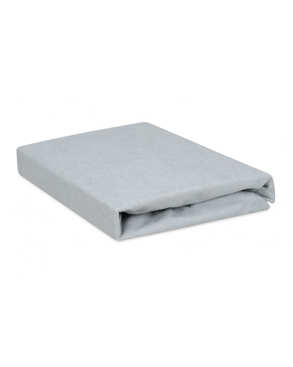 Wysokie prześcieradło bawełna frotte 200x220x30 z gumką popielate Premium Matex