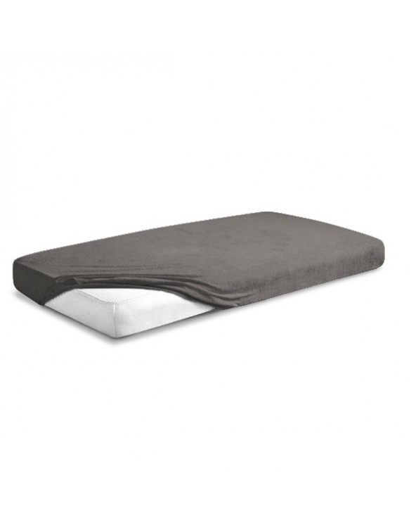 Wysokie prześcieradło bawełna frotte 200x220x30 z gumką antracytowe Premium Matex