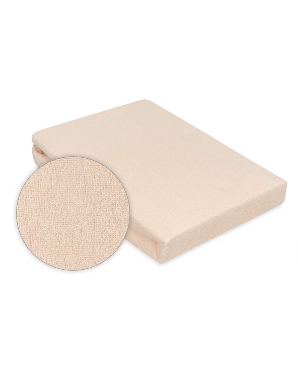 Wysokie prześcieradło bawełna frotte 90x200x30 z gumką cappuccino Premium Matex