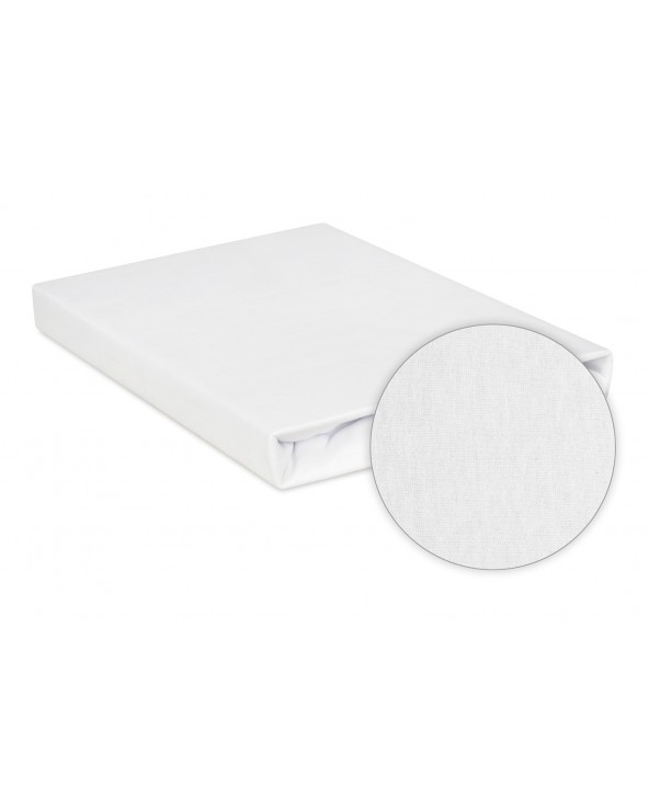 Prześcieradło bawełna jersey 120x200x20 z gumką białe Classic Matex