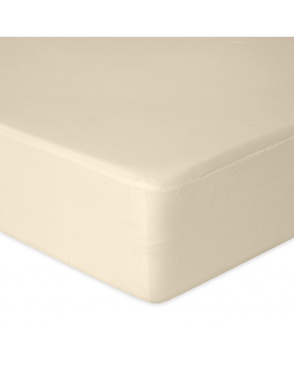 Prześcieradło bawełna jersey 120x200x20 z gumką kremowe Classic Matex