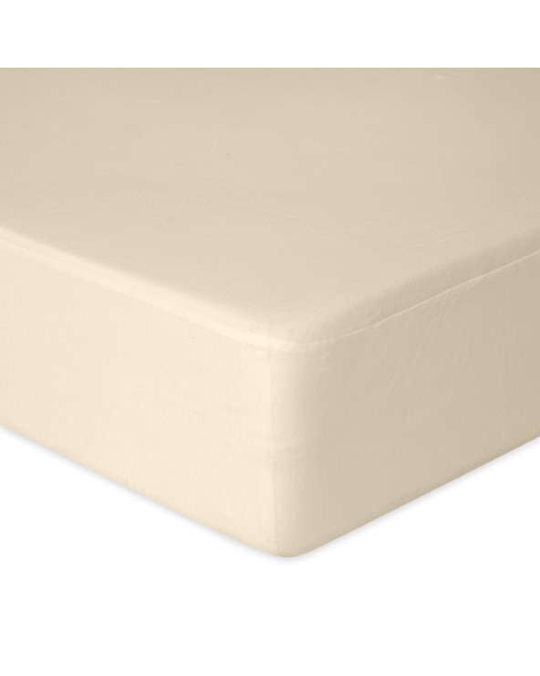 Wysokie prześcieradło bawełna jersey 120x200x30 z gumką kremowe Premium Matex