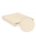 Wysokie prześcieradło bawełna jersey 120x200x30 z gumką kremowe Premium Matex