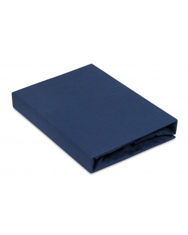 Prześcieradło bawełna jersey 140x200x20 z gumką granatowe Premium Matex