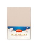 Wysokie prześcieradło bawełna jersey 140x200x30 z gumką cappuccino Premium Matex