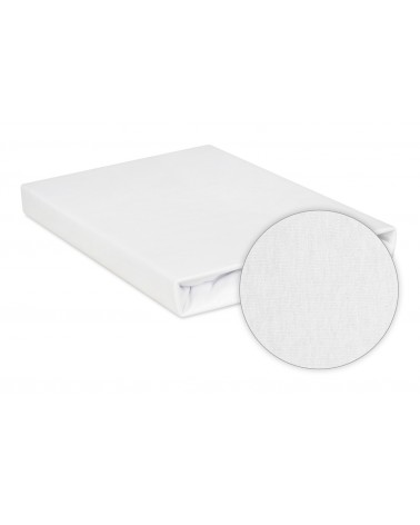 Prześcieradło bawełna jersey 160x200x20 z gumką białe Classic Matex