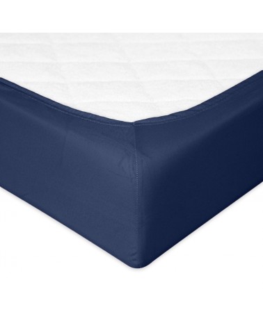 Prześcieradło bawełna jersey 160x200x20 z gumką granatowe Premium Matex