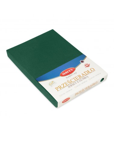Prześcieradło bawełna jersey 160x200x20 z gumką butelkowe zielone Premium Matex