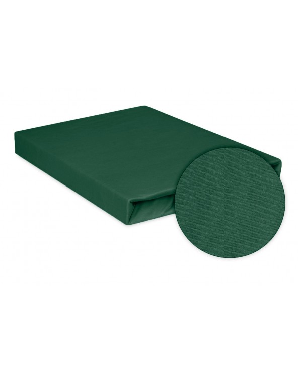 Prześcieradło bawełna jersey 160x200x20 z gumką butelkowe zielone Premium Matex